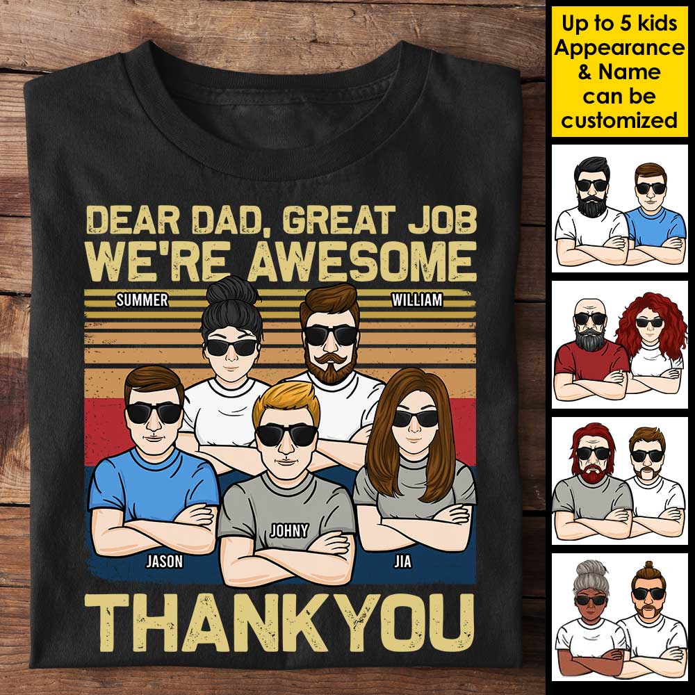 Thank You Dad We Are Awesome - Personalized Unisex T-shirt - Gift For Dad