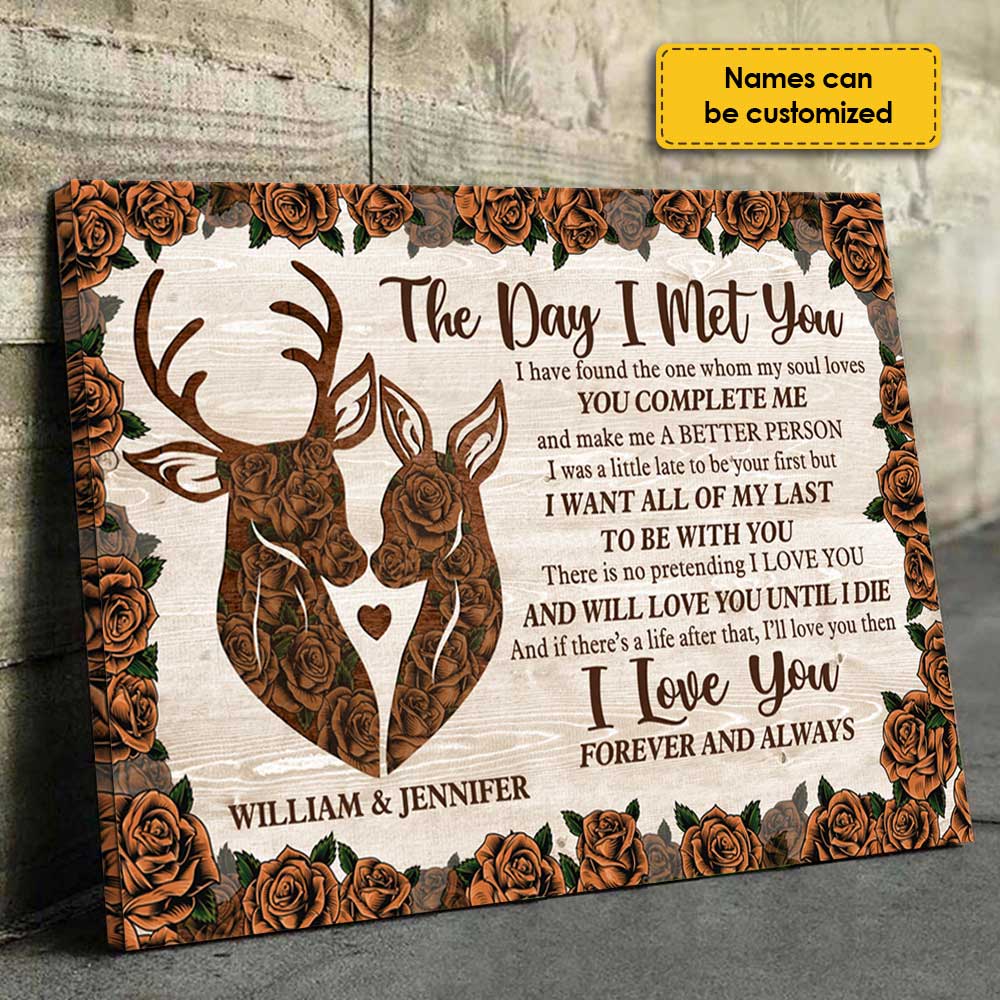You Make Me A Better Person - Personalized Horizontal Canvas - Gift For Couples, Husband Wife