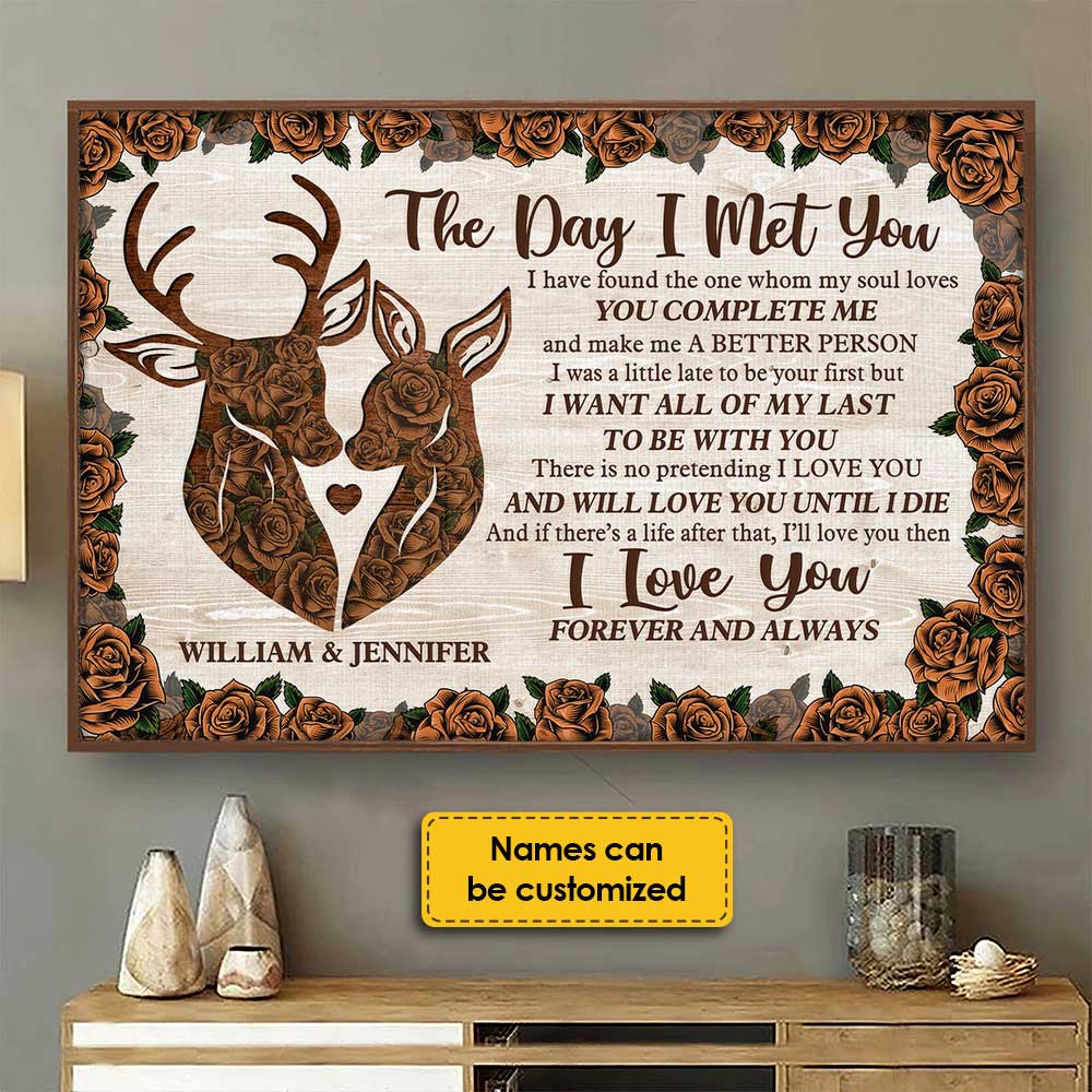You Complete Me - Personalized Horizontal Poster - Gift For Couples, Husband Wife