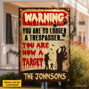 Happy Halloween - You Are Now A Target - Personalized Metal Sign, Halloween Ideas.
