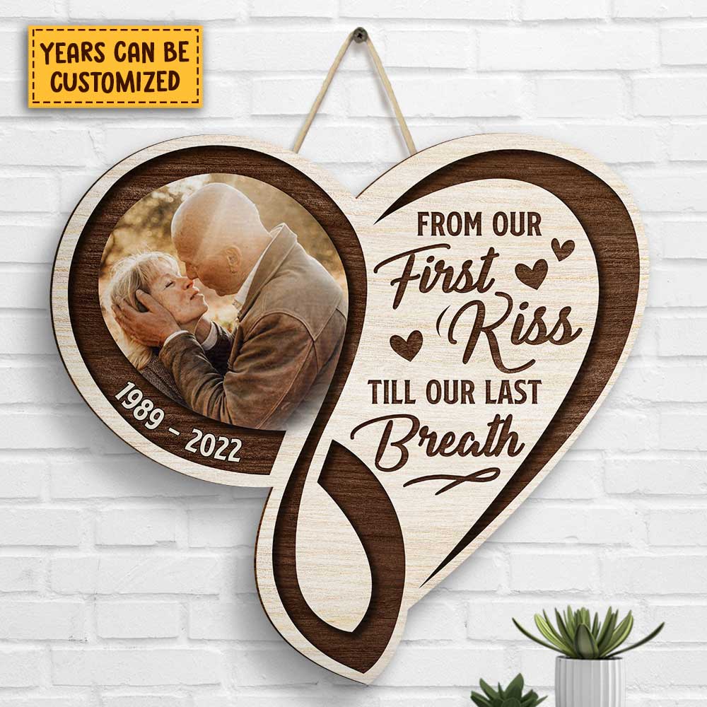 We're Predestined To Meet Each Other - Personalized Shaped Wood Sign - Upload Image, Gift For Couples, Husband Wife