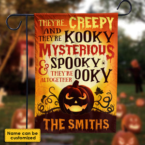 There're Creepy And There're Kooky - Personalized Funny Cat Flag, Halloween Ideas..