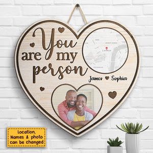 You Are My Person - Personalized Shaped Wood Sign - Upload Image, Gift For Couples, Husband Wife