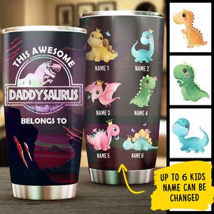 This Awesome Dad Belongs To  - Gift for Dad - Personalized Tumbler.