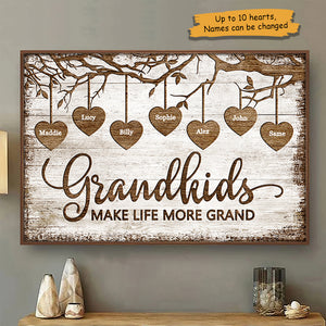 Grandkids Make Life Grand - Personalized Horizontal Poster.