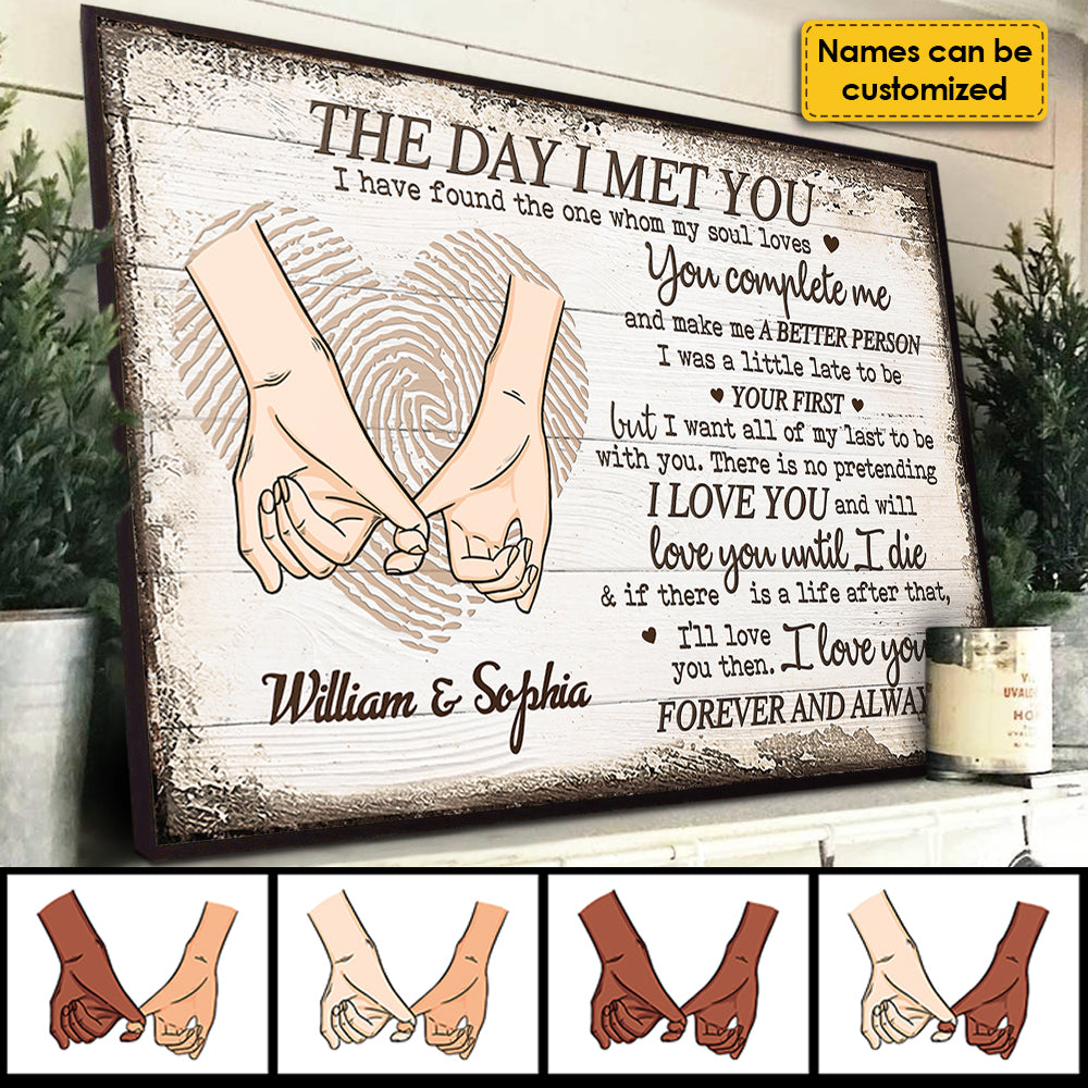 Love You Forever And Always - Gift For Couples, Husband Wife, Personalized Horizontal Poster.
